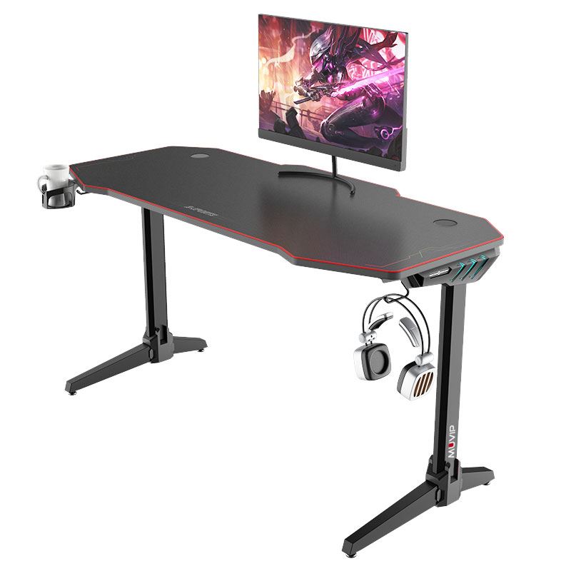 [MV0280] MESA GAMING PRO800 XL FIBRA CARBONO | LUZ RGB | ALFOMBRILLA 140CM MUVIP